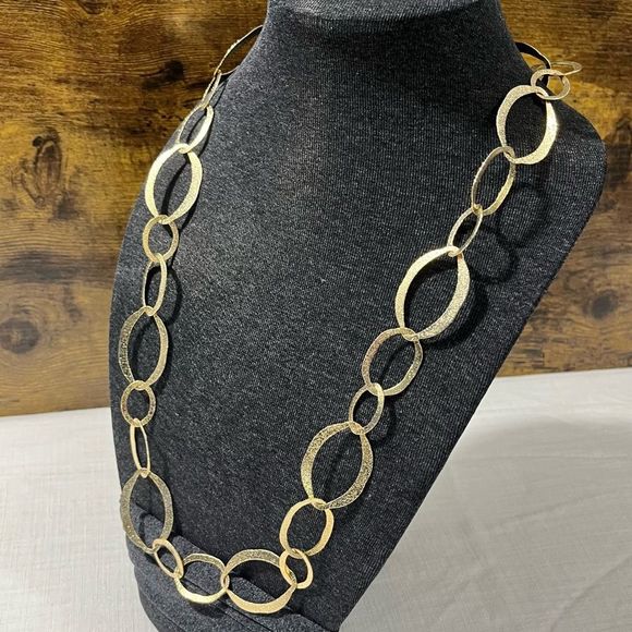 Long Goldtone Link Necklace w/ Earrings - Picture 11 of 13